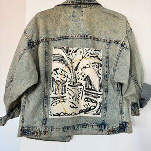 BDG Urban Outfitters Womens Light Blue Jean Denim Jacket w/ Design Back Small